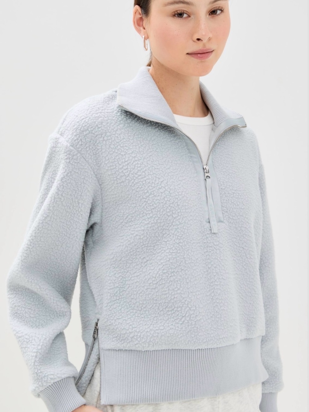 Varley Rosele half zip fleece Light Gray Sherpa. - Picture 2 of 8